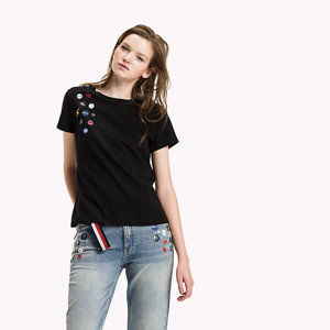 Tommy Hilfiger dámské černé tričko - XXS (003)
